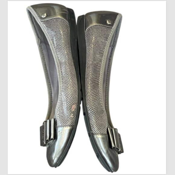 AK Anne Klein Sport Metallic Silver Ballet Flats Sz 7 #330K - Picture 7 of 12